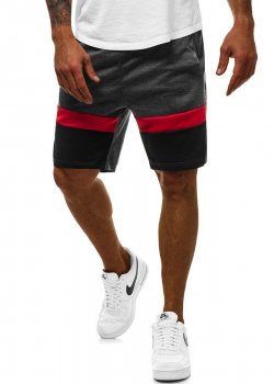 Къси панталони с джобове в цвят графит