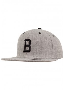 Шапка с козирка в сив и черен цвят Letter Snapback B Шапка с козирка в сив и черен цвят Letter Snapback B