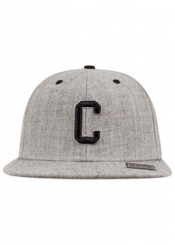 Шапка с козирка в сив и черен цвят Letter Snapback C  Шапка с козирка в сив и черен цвят Letter Snapback C