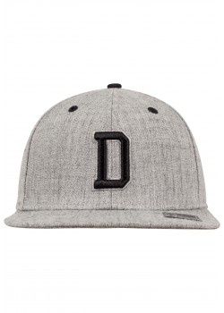 Шапка с козирка в сив и черен цвят Letter Snapback D  Шапка с козирка в сив и черен цвят Letter Snapback D
