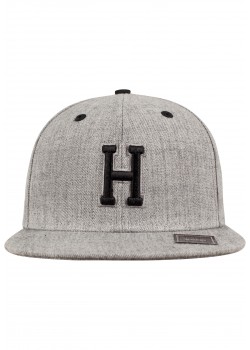 Шапка с козирка в сив и черен цвят Letter Snapback H  Шапка с козирка в сив и черен цвят Letter Snapback H