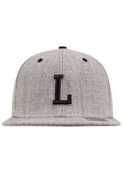 Шапка с козирка в сив и черен цвят Letter Snapback L  Шапка с козирка в сив и черен цвят Letter Snapback L