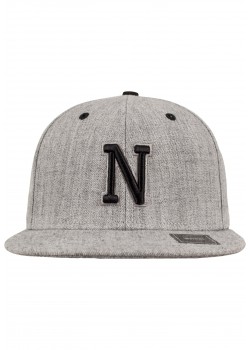 Шапка с козирка в сив и черен цвят Letter Snapback N Шапка с козирка в сив и черен цвят Letter Snapback N
