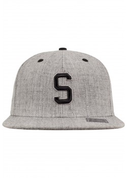 Шапка с козирка в сив и черен цвят Letter Snapback S  Шапка с козирка в сив и черен цвят Letter Snapback S