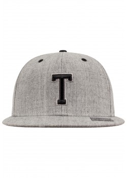 Шапка с козирка в сив и черен цвят Letter Snapback T  Шапка с козирка в сив и черен цвят Letter Snapback T