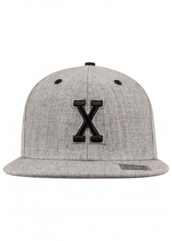 Шапка с козирка в сив и черен цвят Letter Snapback X  Шапка с козирка в сив и черен цвят Letter Snapback X