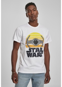Мъжка тениска MERCHCODE Star Wars Sunset в бял цвят Мъжка тениска MERCHCODE Star Wars Sunset в бял цвят