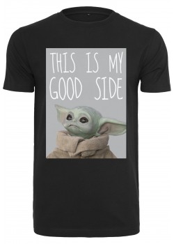 Мъжка тениска Merchcode Baby Yoda Good Side в черен цвят Мъжка тениска Merchcode Baby Yoda Good Side в черен цвят