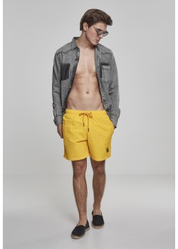 Мъжки плувни шорти Urban Classics Block в жълт цвят Мъжки плувни шорти Urban Classics Block в жълт цвят