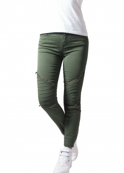 Дамски панталон в цвят маслина Urban Classics Ladies Stretch Biker Pants Дамски панталон в цвят маслина Urban Classics Ladies Stretch Biker Pants