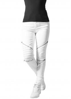 Дамски панталон в бяло Urban Classics Ladies Stretch Biker Pants Дамски панталон в бяло Urban Classics Ladies Stretch Biker Pants