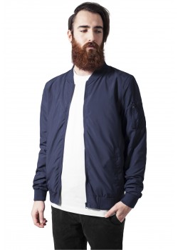 Мъжко тънко яке тип бомбър в тъмносин цвят Urban Classics  Мъжко тънко яке тип бомбър в тъмносин цвят Urban Classics