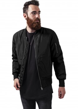 Мъжко черно яке тип бомбър Urban Classics blk/blk Мъжко черно яке тип бомбър Urban Classics blk/blk