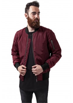 Мъжко яке тип бомбър в цвят бордо Urban Classics burgundy/black Мъжко яке тип бомбър в цвят бордо Urban Classics burgundy/black