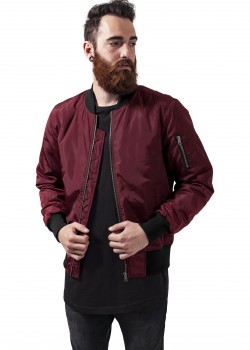 Мъжко яке тип бомбър в цвят бордо Urban Classics burgundy/black Мъжко яке тип бомбър в цвят бордо Urban Classics burgundy/black