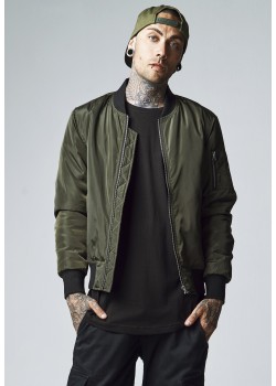 Мъжко яке тип бомбър Urban Classics darkolive/black Мъжко яке тип бомбър Urban Classics darkolive/black