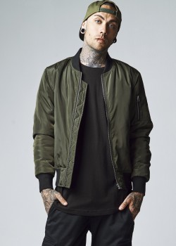 Мъжко яке тип бомбър Urban Classics darkolive/black Мъжко яке тип бомбър Urban Classics darkolive/black