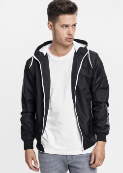 Мъжко яке с контрастни елементи Urban Classics blk/wht Мъжко яке с контрастни елементи Urban Classics blk/wht