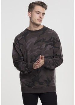 Мъжка блуза в тъмен камуфлаж Urban Classics Camo Crewneck 