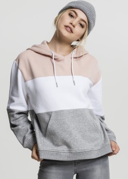 Дамски трицветен суичър Urban Classics light rose/white/grey Дамски трицветен суичър Urban Classics light rose/white/grey