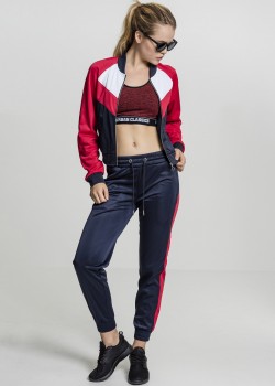 Дамско горнище Urban Classics в тъмносин, червен и бял цвят Дамско горнище Urban Classics в тъмносин, червен и бял цвят
