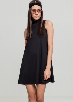 Дамска мини рокля в черен цвят Urban Classics Ladies A-Line Turtleneck Dress black  Дамска мини рокля в черен цвят Urban Classics Ladies A-Line Turtleneck Dress black