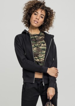 Дамски черен суичър с цип Urban Classics Дамски черен суичър с цип Urban Classics