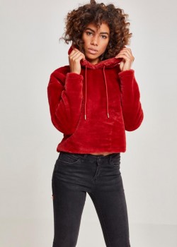 Дамски плюшен суичър Urban Classics burgundy Дамски плюшен суичър Urban Classics burgundy