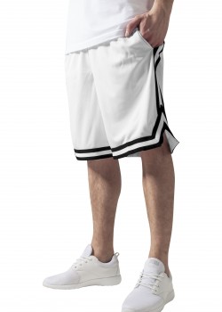 Мъжки къси панталони в бяло с черни кантове Urban Classics Ladies Stripes Mesh Shorts Мъжки къси панталони в бяло с черни кантове Urban Classics Ladies Stripes Mesh Shorts