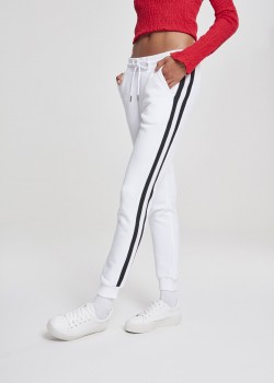 Дамско долнище Urban Classics white/black/white в бял цвят Дамско долнище Urban Classics white/black/white в бял цвят