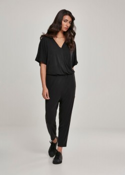 Дамски гащеризон в черен цвят Urban Classics Ladies Modal Jumpsuit black  Дамски гащеризон в черен цвят Urban Classics Ladies Modal Jumpsuit black