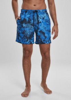 Мъжки плувни шорти Urban Classics Pattern blue flower Мъжки плувни шорти Urban Classics Pattern blue flower