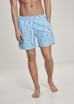 Мъжки плувни шорти Urban Classics Pattern lightblue/ice  Мъжки плувни шорти Urban Classics Pattern lightblue/ice