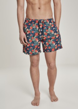 Мъжки плувни шорти Urban Classics Pattern blk/tropical Мъжки плувни шорти Urban Classics Pattern blk/tropical