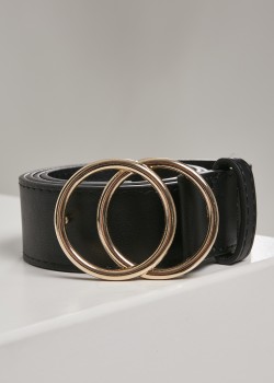 Колан от синтетична кожа в черен цвят Urban Classics Ring Buckle Belt black Колан от синтетична кожа в черен цвят Urban Classics Ring Buckle Belt black