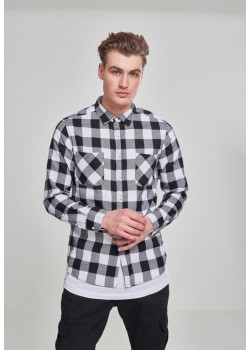 Мъжка карирана риза Urban Classics blk/wht Мъжка карирана риза Urban Classics blk/wht