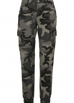Дамски карго панталон в сив камуфлажен цвят Urban Classics Ladies High Waist Camo Cargo Pants  Дамски карго панталон в сив камуфлажен цвят Urban Classics Ladies High Waist Camo Cargo Pants