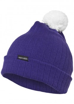Зимна шапка бийни Contrast Bobble Beanie pur/wht Зимна шапка бийни Contrast Bobble Beanie pur/wht
