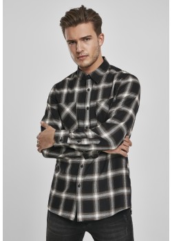 Мъжка карирана риза в черно и бяло Urban Classics Checked Flanell Shirt 6  Мъжка карирана риза в черно и бяло Urban Classics Checked Flanell Shirt 6