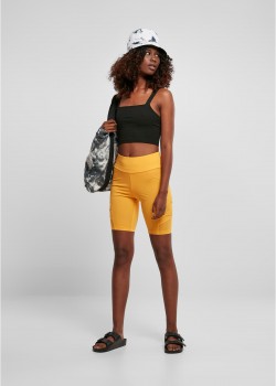 Дамски мрежест къс клин в тъмножълт цвят Ladies High Waist Shorts  Дамски мрежест къс клин в тъмножълт цвят Ladies High Waist Shorts