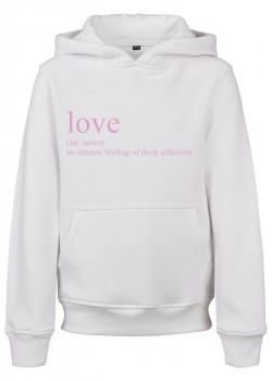 Детски суичър в бяло Mister Tee  Love Definition 