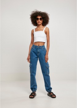 Дамски дълги карго панталони в син цвят Ladies Denim Cargo Pants Дамски дълги карго панталони в син цвят Ladies Denim Cargo Pants