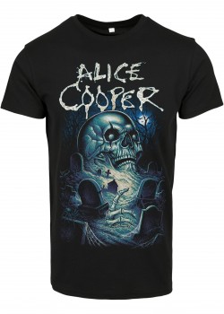 Мъжка тениска в черен цвят Merchcode Alice Cooper Graveyard Blue Мъжка тениска в черен цвят Merchcode Alice Cooper Graveyard Blue