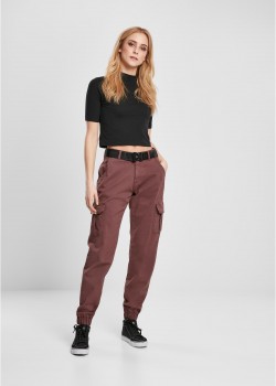 Дамски карго панталон в тъмночервен цвят Ladies High Waist Cargo Pants  Дамски карго панталон в тъмночервен цвят Ladies High Waist Cargo Pants