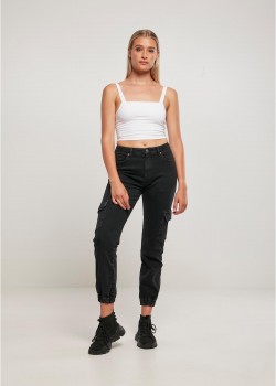 Дамски дълги карго панталони в черен цвят Ladies Denim Cargo Pants Дамски дълги карго панталони в черен цвят Ladies Denim Cargo Pants