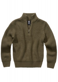 Детски пуловер в масленозелен цвят Brandit Marine Troyer Детски пуловер в масленозелен цвят Brandit Marine Troyer