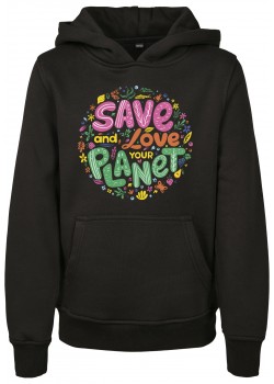 Детски суичър в черен цвят Mister Tee Save And Love