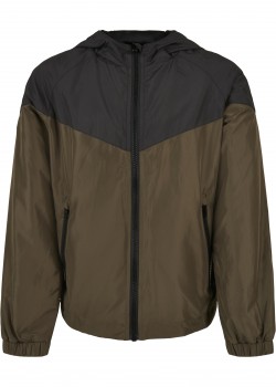 Детско спортно яке в масленозелен цвят Urban Classics 2-Tone Tech Windrunner 