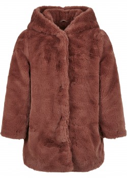 Детско пухено палто в тъмно розов цвят Urban Classics