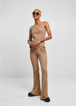 Дамски плетен клин в бежов цвят Urban Classics Rib Knit Leggings Дамски плетен клин в бежов цвят Urban Classics Rib Knit Leggings